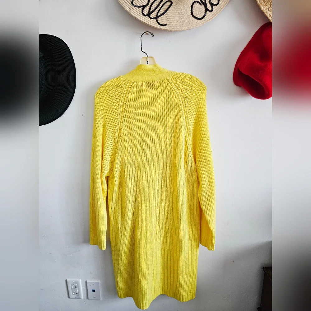 Woman Within Plus Size L Banana Long Sleeves Shaker Knit Cardigan - Picture 4 of 4